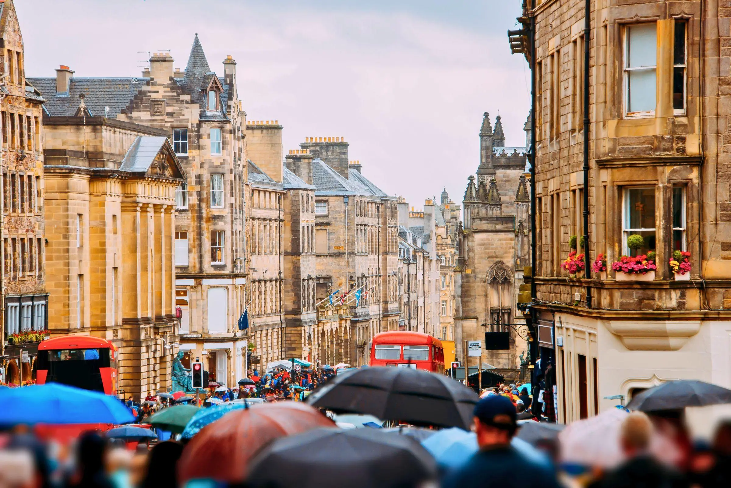 Looking down the Royal Mile