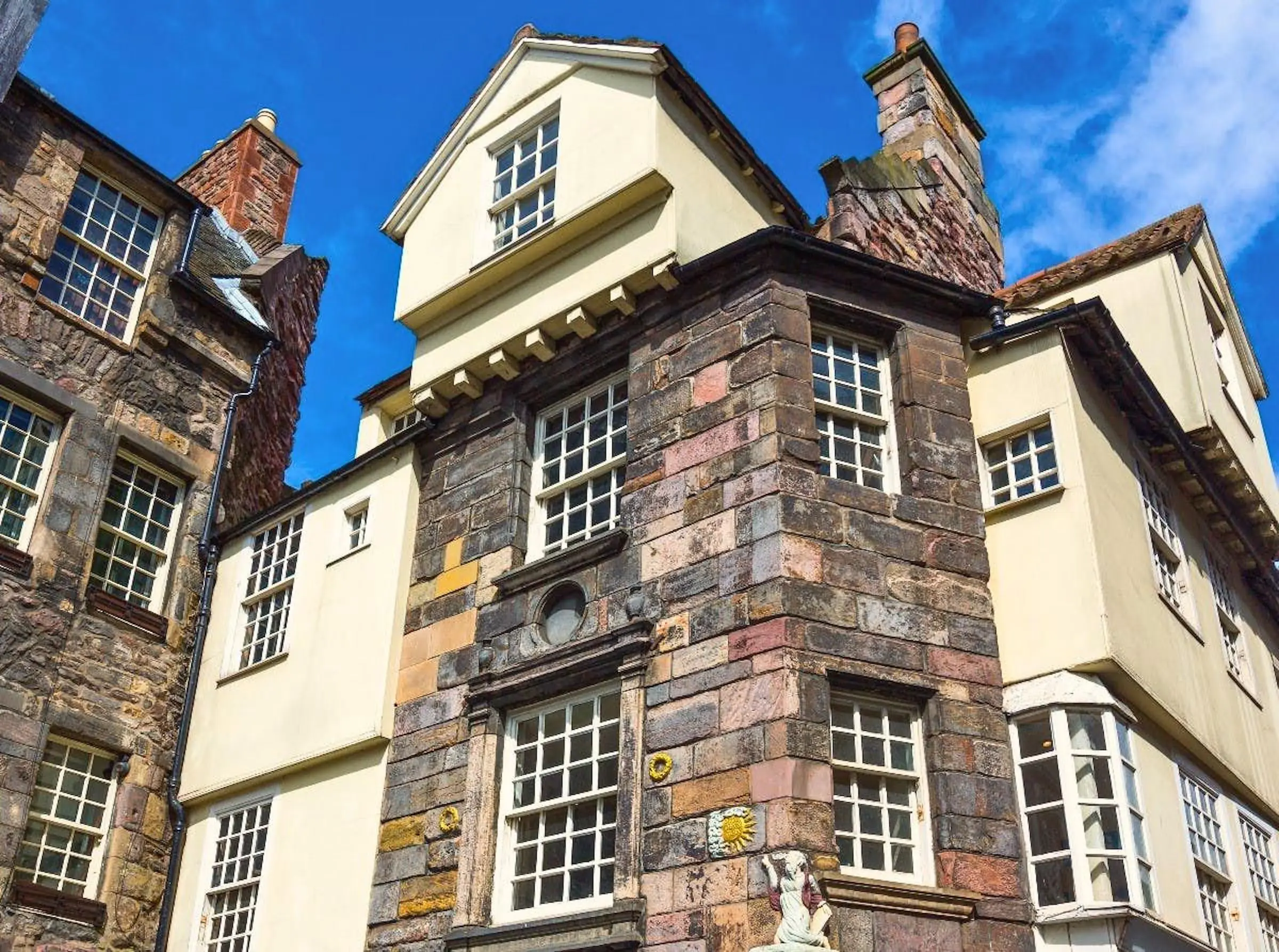 The exterior of John Knox House on the Royal Mile in Edinburgh