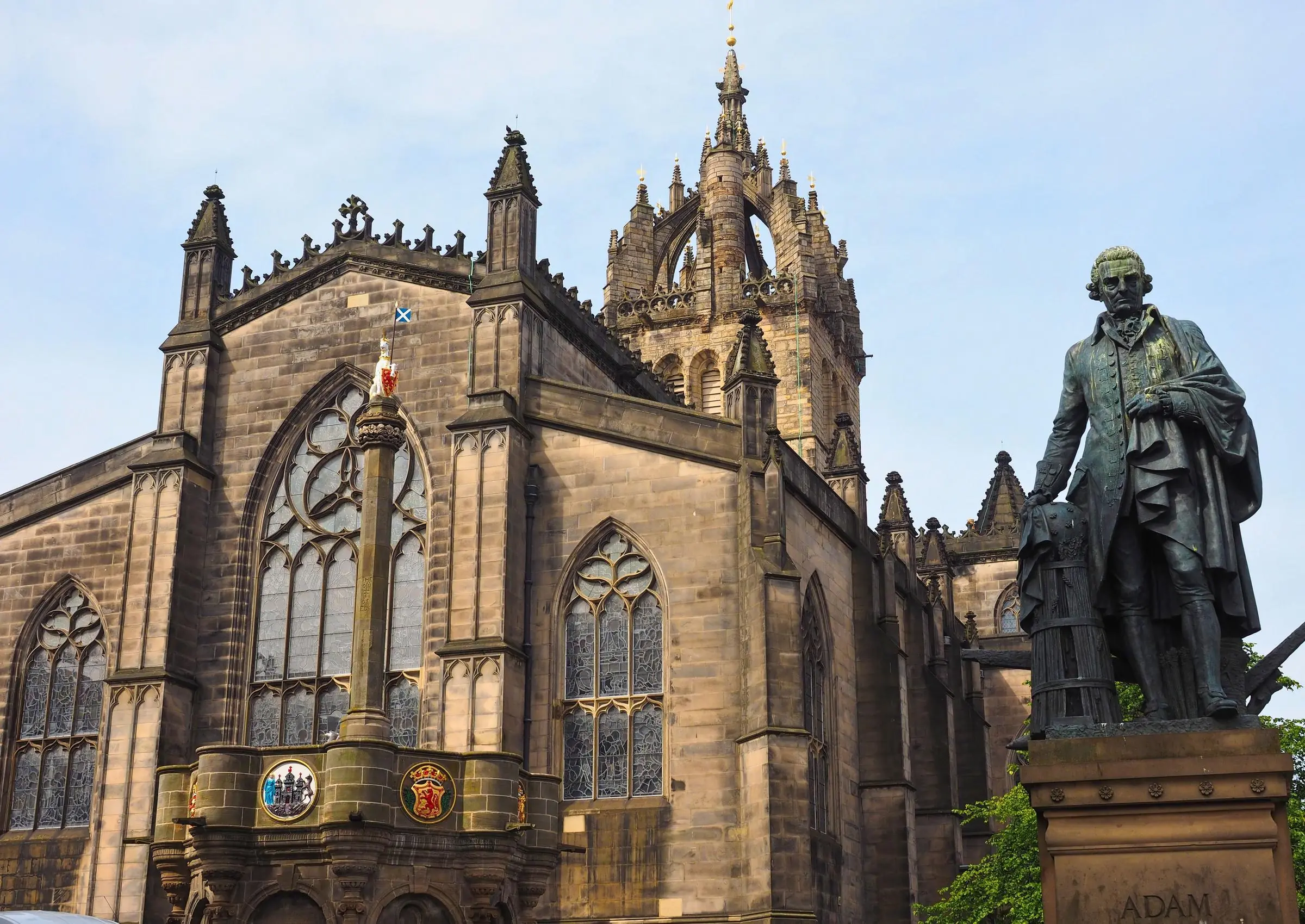 The Crown Spire of St Giles Cathedral against the Edinburgh skyline